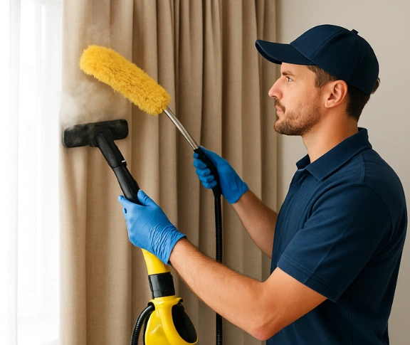 Trusted blind cleaning technician Matty Curtain Cleaning blacksoil QLD