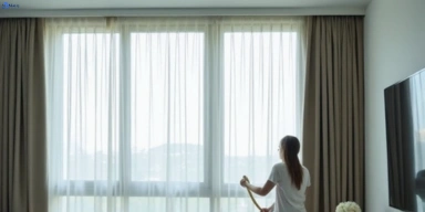 Delicate sheer drape cleaning blacksoil Matty Curtain Cleaning