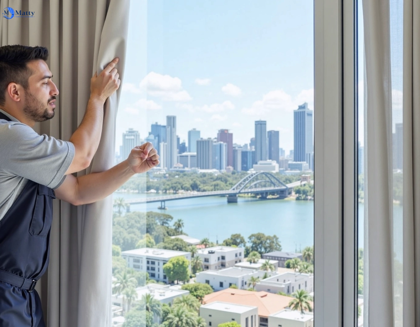 Professional curtain steam cleaning service blacksoil QLD by Matty Curtain Cleaning